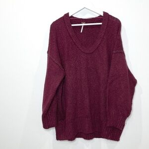 Free People Purple Knit Oversized Sweater